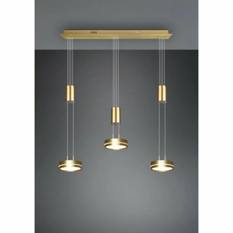 Luminaires Trio Suspension Trio-Leuchten Franklin LED Laiton, 3 lumières* Éclairage Led