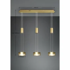 Luminaires Trio Suspension Trio-Leuchten Franklin LED Laiton, 3 lumières* Éclairage Led