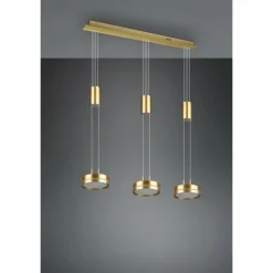 Luminaires Trio Suspension Trio-Leuchten Franklin LED Laiton, 3 lumières* Éclairage Led
