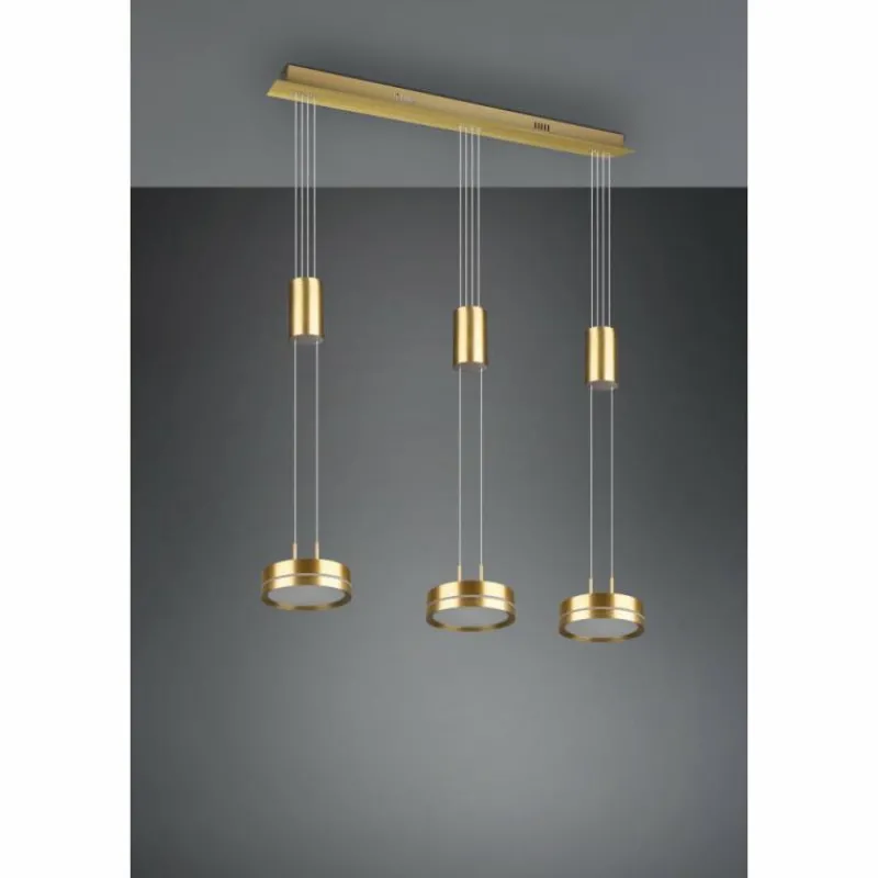 Luminaires Trio Suspension Trio-Leuchten Franklin LED Laiton, 3 lumières* Éclairage Led