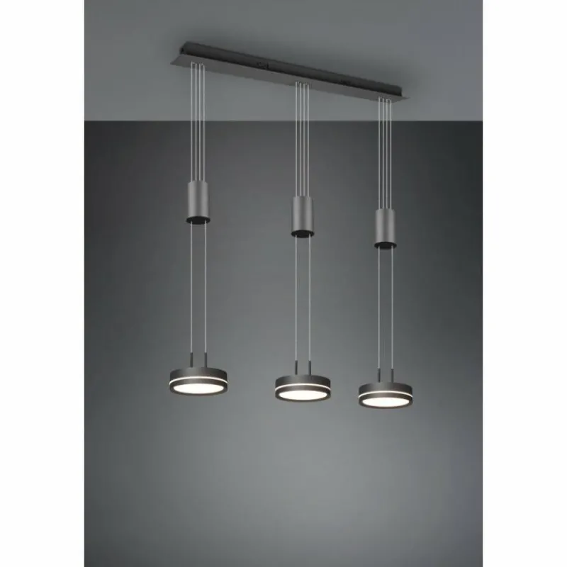 Luminaires Trio Suspension Trio-Leuchten Franklin LED Anthracite, 3 lumières* Éclairage Led