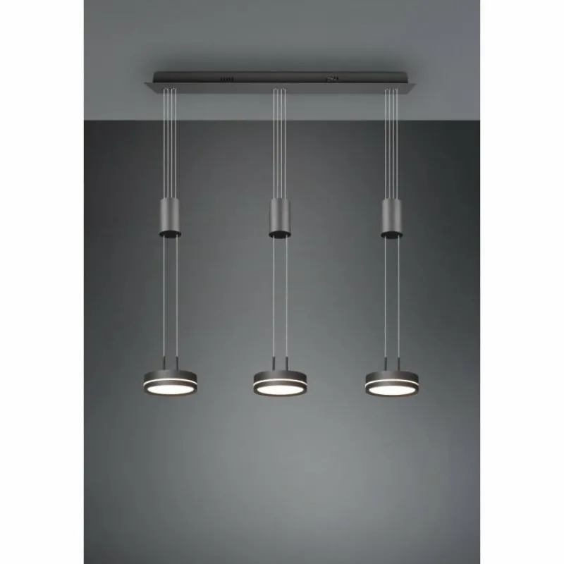 Luminaires Trio Suspension Trio-Leuchten Franklin LED Anthracite, 3 lumières* Éclairage Led