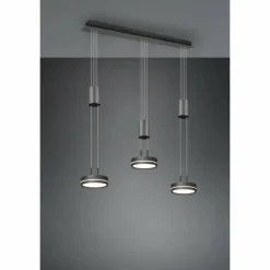 Luminaires Trio Suspension Trio-Leuchten Franklin LED Anthracite, 3 lumières* Éclairage Led
