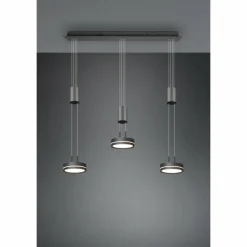 Luminaires Trio Suspension Trio-Leuchten Franklin LED Anthracite, 3 lumières* Éclairage Led