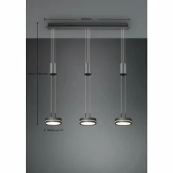 Luminaires Trio Suspension Trio-Leuchten Franklin LED Anthracite, 3 lumières* Éclairage Led