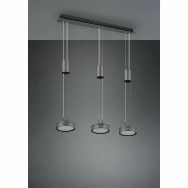 Luminaires Trio Suspension Trio-Leuchten Franklin LED Anthracite, 3 lumières* Éclairage Led