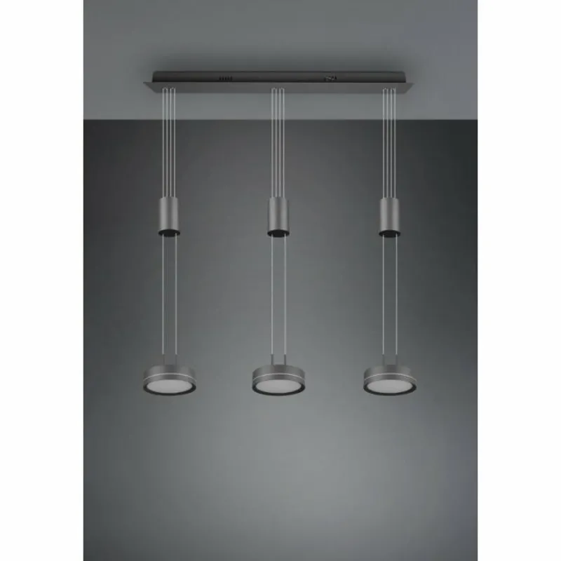 Luminaires Trio Suspension Trio-Leuchten Franklin LED Anthracite, 3 lumières* Éclairage Led