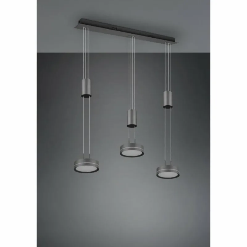 Luminaires Trio Suspension Trio-Leuchten Franklin LED Anthracite, 3 lumières* Éclairage Led