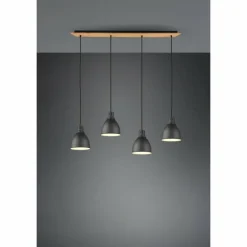 Lampes Vintages & Rétros-Luminaires Trio Suspension Trio-Leuchten Henley Noir, 4 lumières