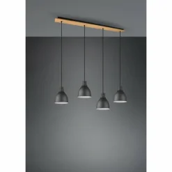 Lampes Vintages & Rétros-Luminaires Trio Suspension Trio-Leuchten Henley Noir, 4 lumières