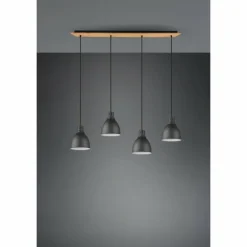 Lampes Vintages & Rétros-Luminaires Trio Suspension Trio-Leuchten Henley Noir, 4 lumières
