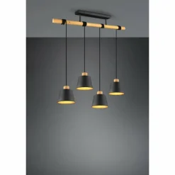 Lampes Vintages & Rétros-Luminaires Trio Suspension Trio-Leuchten Harris Noir, 4 lumières