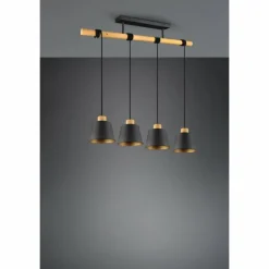 Lampes Vintages & Rétros-Luminaires Trio Suspension Trio-Leuchten Harris Noir, 4 lumières