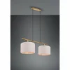 Lampes En Tissu-Luminaires Trio Suspension Trio-Leuchten Korba Brun, 2 lumières