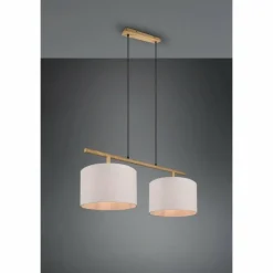 Lampes En Tissu-Luminaires Trio Suspension Trio-Leuchten Korba Brun, 2 lumières