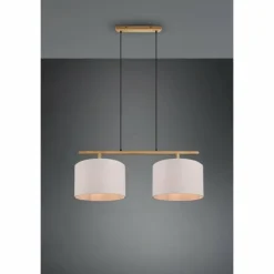 Lampes En Tissu-Luminaires Trio Suspension Trio-Leuchten Korba Brun, 2 lumières