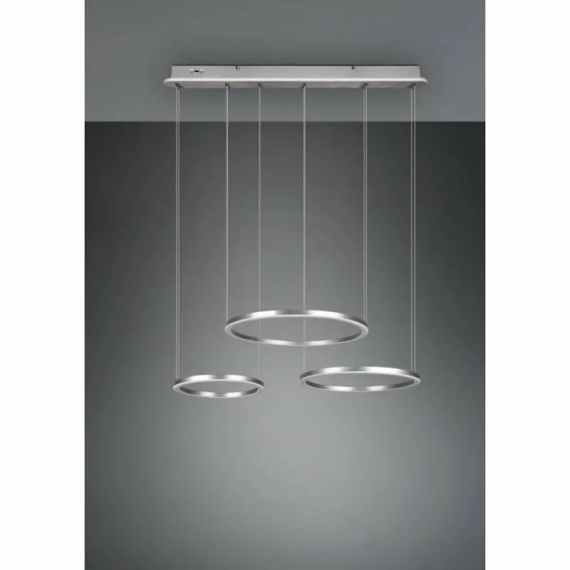 Luminaires Trio Suspension Trio-Leuchten Morrison LED Nickel mat, 1 lumière* Suspensions