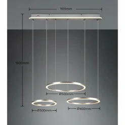 Luminaires Trio Suspension Trio-Leuchten Morrison LED Nickel mat, 1 lumière* Suspensions