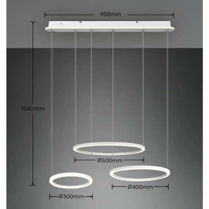 Luminaires Trio Suspension Trio-Leuchten Morrison LED Blanc, 1 lumière* Suspensions