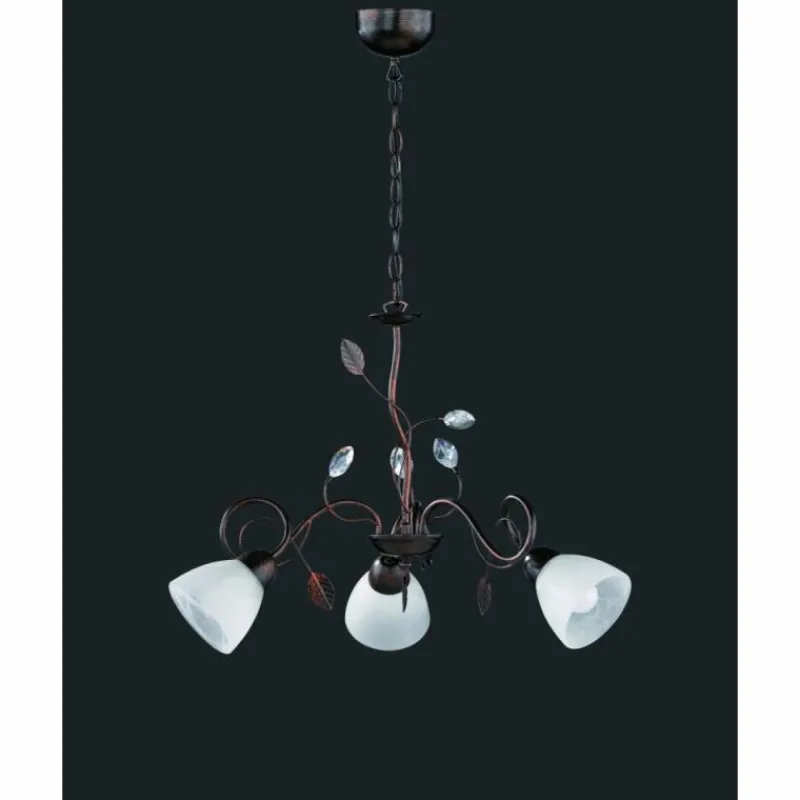 Luminaires Trio Suspension Trio-Leuchten Traditio Brun foncé, Rouille, 3 lumières