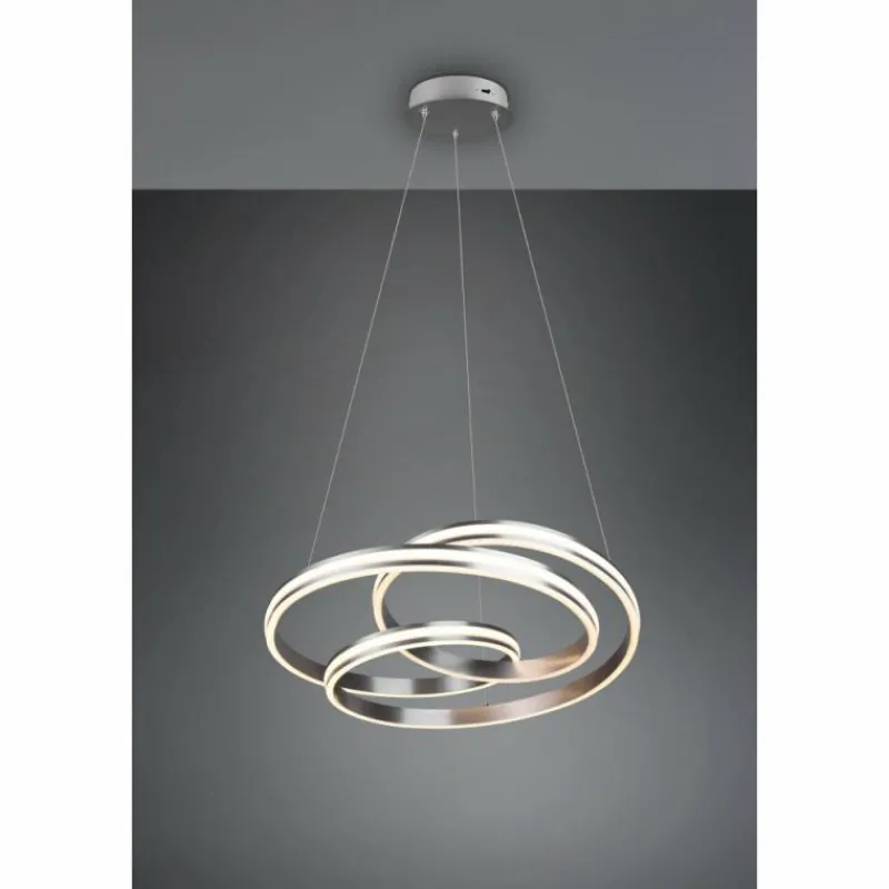 Luminaires Trio Suspension Trio-Leuchten Yara LED Nickel mat, 1 lumière* Éclairage Led