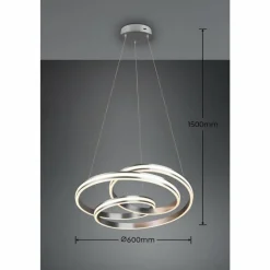 Luminaires Trio Suspension Trio-Leuchten Yara LED Nickel mat, 1 lumière* Éclairage Led
