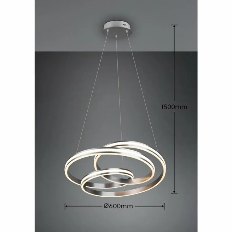 Luminaires Trio Suspension Trio-Leuchten Yara LED Nickel mat, 1 lumière* Éclairage Led
