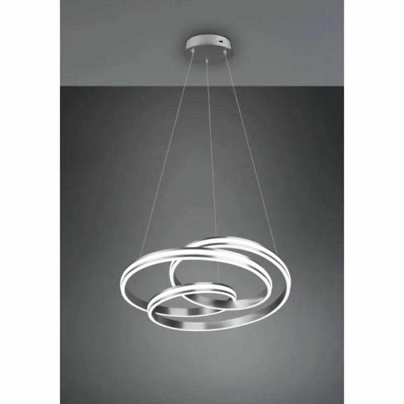 Luminaires Trio Suspension Trio-Leuchten Yara LED Nickel mat, 1 lumière* Éclairage Led