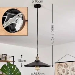 Lampes Industrielles-hofstein Suspension Tripolis Noir, 1 lumière