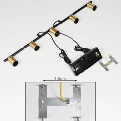 hofstein Suspension Tulla Laiton, Noir, 5 lumières