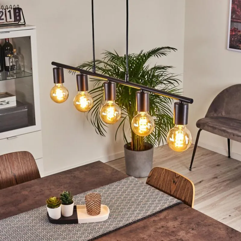 hofstein Suspension Tulla Noir, 5 lumières