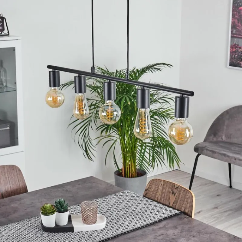 hofstein Suspension Tulla Noir, 5 lumières