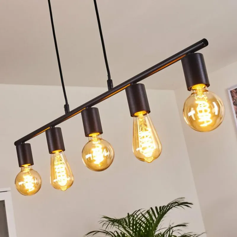 hofstein Suspension Tulla Noir, 5 lumières