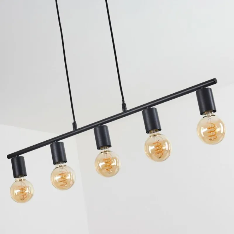 hofstein Suspension Tulla Noir, 5 lumières