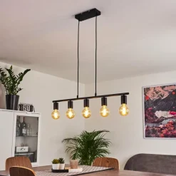 hofstein Suspension Tulla Noir, 5 lumières