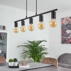 hofstein Suspension Tulla Noir, 5 lumières