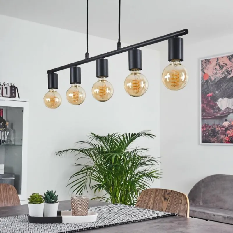 hofstein Suspension Tulla Noir, 5 lumières