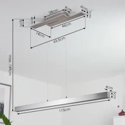hofstein Suspension Tumbila LED Nickel mat, 1 lumière