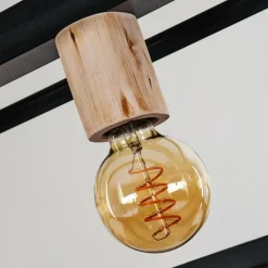 Lampes Vintages & Rétros-hofstein Suspension Turiza Bois foncé, Noir, 4 lumières