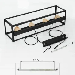 Lampes Vintages & Rétros-hofstein Suspension Turiza Bois foncé, Noir, 4 lumières