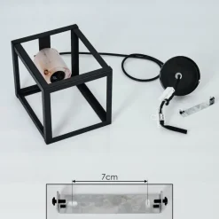 Lampes Vintages & Rétros-hofstein Suspension Turiza Bois foncé, Noir, 1 lumière