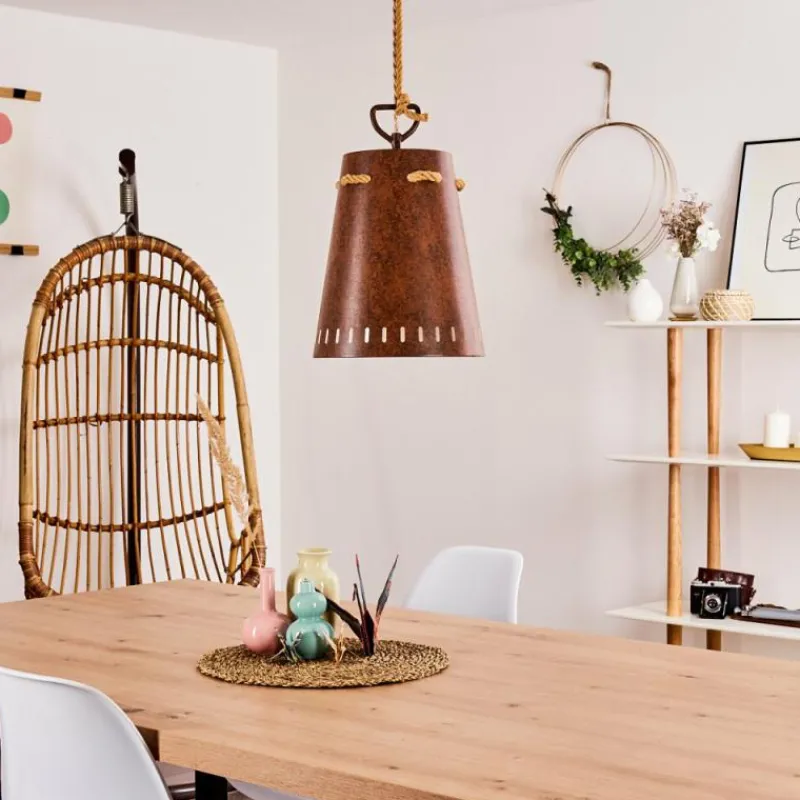 Luminaires Scandinaves-hofstein Suspension Turrell Brun, Rouille, 1 lumière