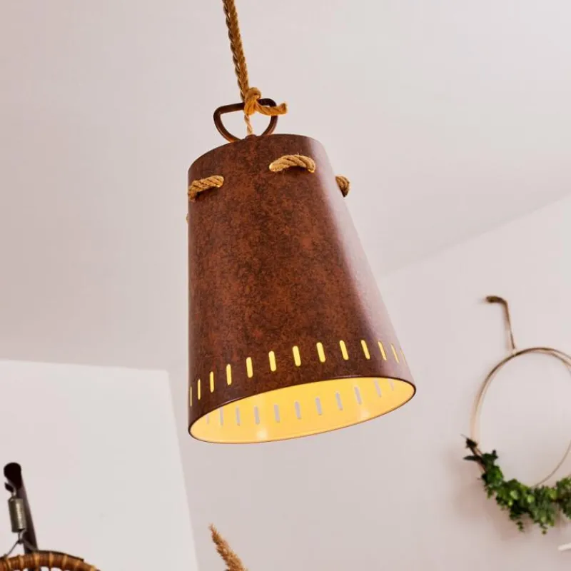 Luminaires Scandinaves-hofstein Suspension Turrell Brun, Rouille, 1 lumière