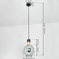 Suspension Verre Fumé-hofstein Suspension Tuvalu Noir, 1 lumière