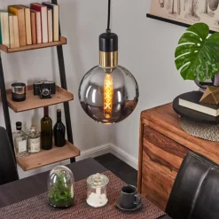 Suspension Verre Fumé-hofstein Suspension Tuvalu Noir, 1 lumière