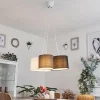 Lampes En Tissu-hofstein Suspension Tveid Blanc, 3 lumières