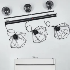 Suspension Verre Fumé-hofstein Suspension Uarau Noir, 3 lumières