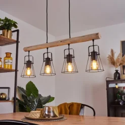 Lampes Vintages & Rétros-hofstein Suspension Uatuasa Brun, Noir, 4 lumières