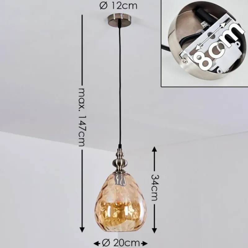 hofstein Suspension Uddebo Nickel mat, Noir, 1 lumière