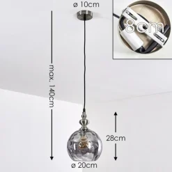 hofstein Suspension Uddebo Nickel mat, 1 lumière